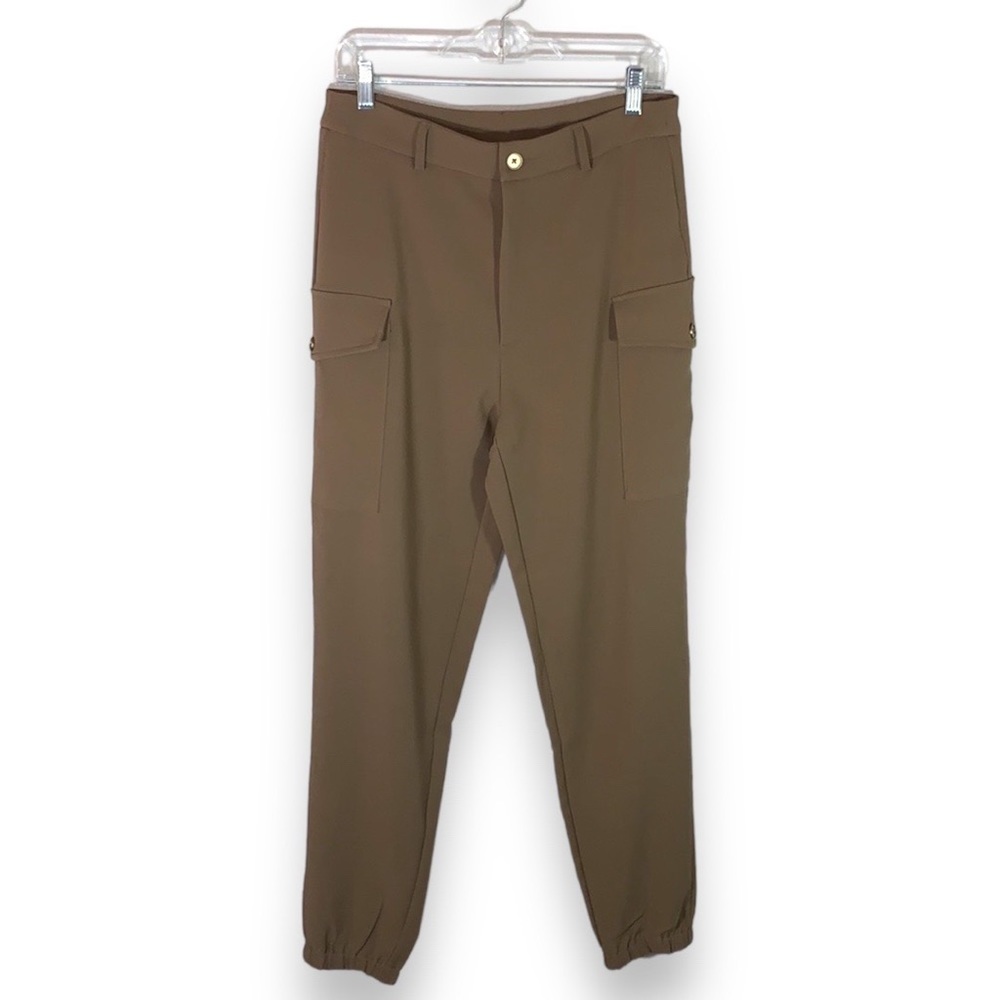 SHEIN Sxy Light Brown Elastic Ankle Hem Cargo Pants Size Large NWT